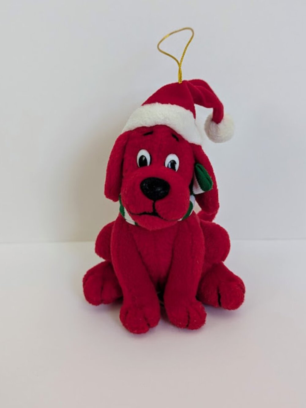 Vintage Scholastic Clifford the Big Red Dog Plush Holiday Christmas Ornament